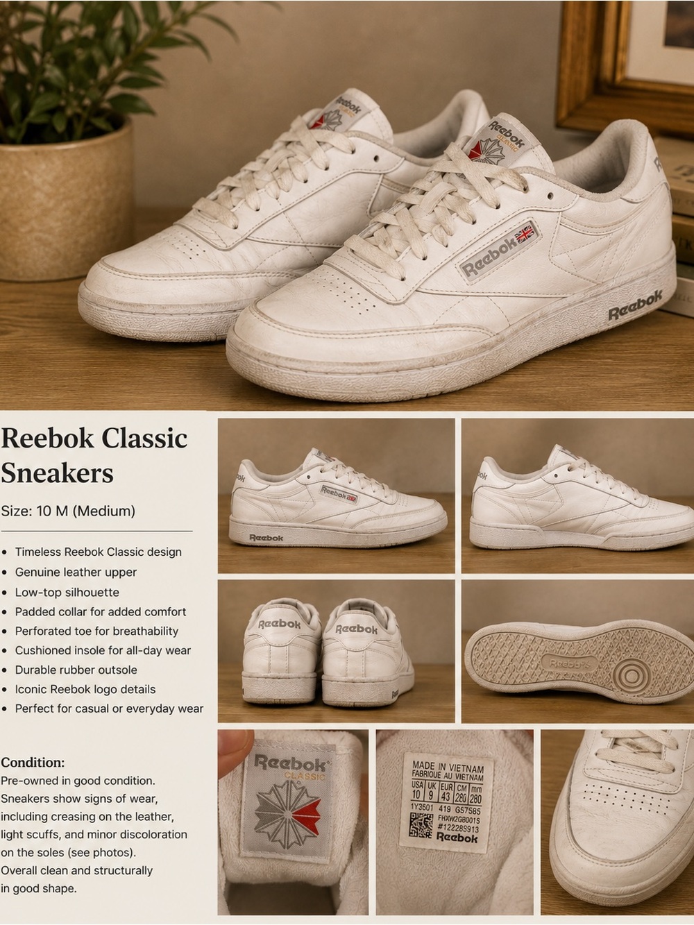 Reebok Classic Leather Sneakers - Off-White
